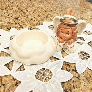 PartyLite Little Angel Cherub Girl Ceramic Votive or TeaLite Candle Holder